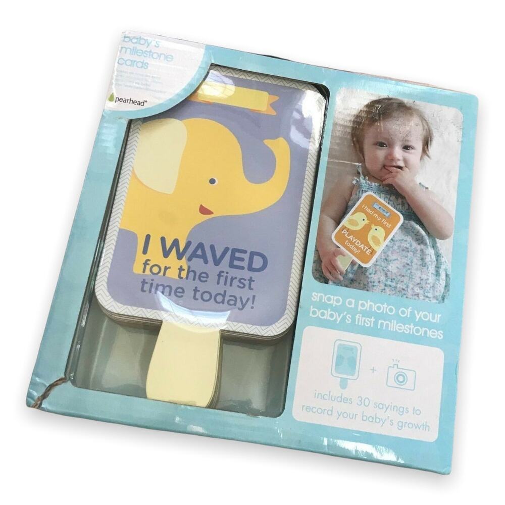 Pearhead NEW NIB Baby's Milestone Cards‎ Photo Prop Sharing Pictures Baby Book